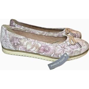 Blooms Floral Women's Marco Tozzi Pink Ballet Flat Cottagecore Comfort Loafer 39